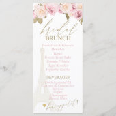 Parijse bruidsfeest, Frans thema Brunch Menu (Voorkant)