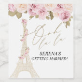 Parijse bruidsfeest, Franse thema Bruidsfeest, Wijn Etiket (Enkel label)