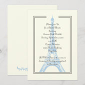 Parijse bruiloft blauw Eiffeltoren vrijgezellenfee Kaart (Voorkant / Achterkant)