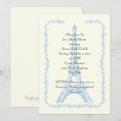 Parijse bruiloft blauw Eiffeltoren vrijgezellenfee Kaart (Voorkant / Achterkant)