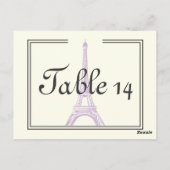 Parijse bruiloft paarse Eiffeltoren tafelnummer (Achterkant)