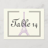 Parijse bruiloft paarse Eiffeltoren tafelnummer (Voorkant)
