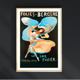  Parijse Cabaret, Folies Bergere, Showgirl Poster