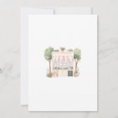 Parijse Cafe Afternoon Baby shower Kaart (Achterkant)