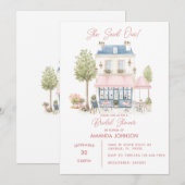 Parijse Cafe Afternoon Vrijgezellenfeest Kaart (Voorkant / Achterkant)