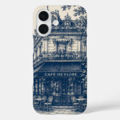 Parijse Café Blauw Wit Case-Mate iPhone Case (Achterkant)