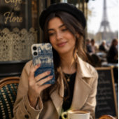 Parijse Café Blauw Wit Case-Mate iPhone Case