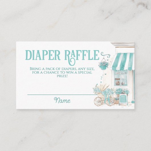 Parijse Cafe Bonjour Bebe Baby shower Luier Informatiekaartje (Voorkant)