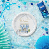 Parijse Cafe Boy Baby shower Papieren Bordje (Feest)