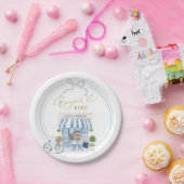 Parijse Cafe Boy Baby shower Papieren Bordje (Feest)