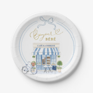 Parijse Cafe Boy Baby shower Papieren Bordje