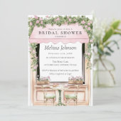 Parijse Café Bruids Douche Uitnodiging (Staand voorkant)