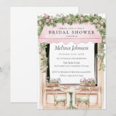 Parijse Café Bruids Douche Uitnodiging (Voorkant / Achterkant)