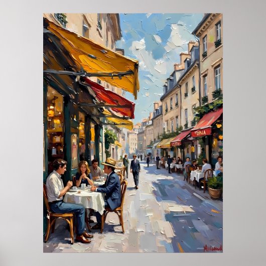 Parijse cafe leven poster (Voorkant)