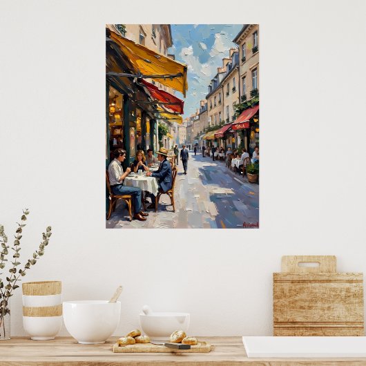 Parijse cafe leven poster (Keuken)
