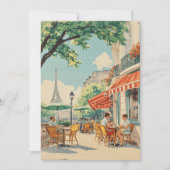 Parijse Café met Eiffel Uitzicht Kaart (Voorkant)