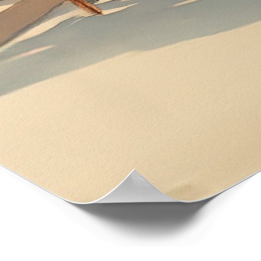 Parijse Café met Eiffel Uitzicht Poster (Hoek)