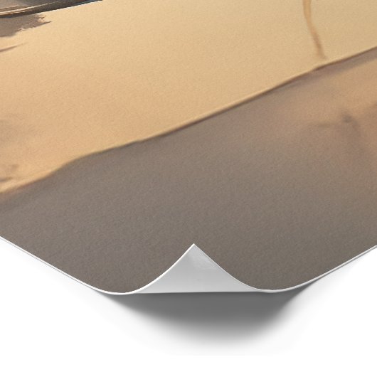 Parijse Café met Eiffel Uitzicht Poster (Hoek)