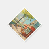 Parijse Café met Eiffel Uitzicht Servet (Hoek)