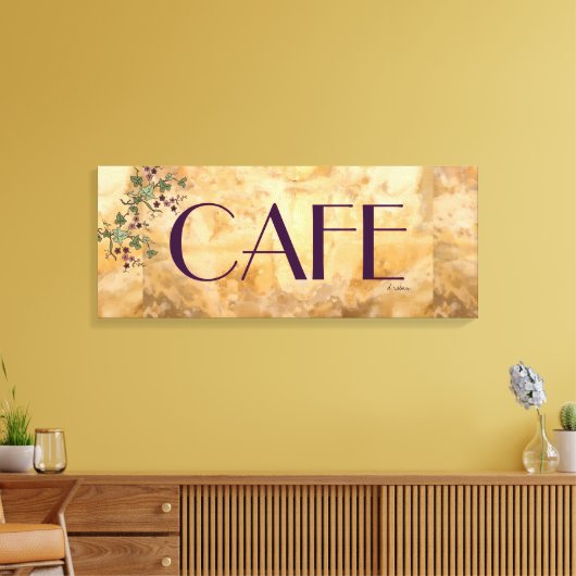 Parijse cafe teken canvas afdruk (Insitu (Woonkamer))