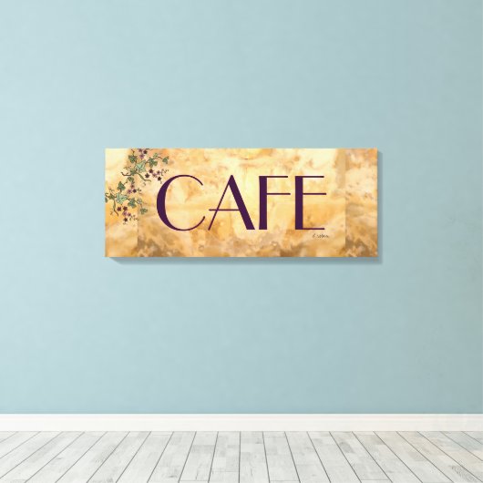 Parijse cafe teken canvas afdruk (Insitu (Houten vloer))