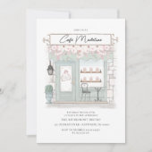 Parijse Cafe Verjaardag uitnodiging (Voorkant)