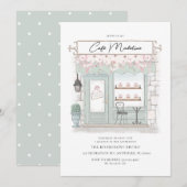 Parijse Cafe Verjaardag uitnodiging (Voorkant / Achterkant)