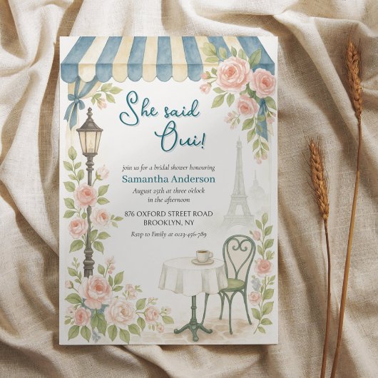 Parijse cafe zei ze oui Vrijgezellenfeest Kaart