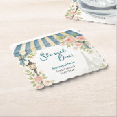 Parijse cafe zei ze oui Vrijgezellenfeest Kartonnen Onderzetters (Gebogen)