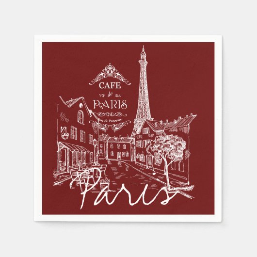 Parijse cafés servetten (Voorkant)