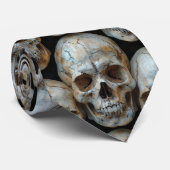 Parijse catacomben gestapelde schedels Halloween S Stropdas (Opgerold)