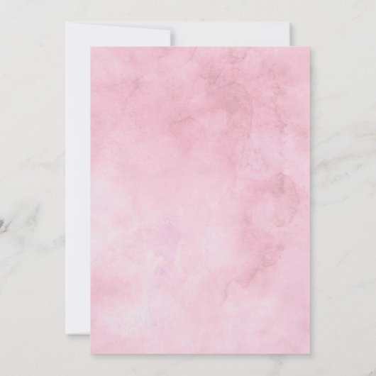 Parijse Charm Blauw & Roze Bloemen Border Bruiloft Kaart (Achterkant)