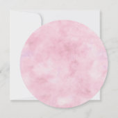 Parijse Charm Blauw & Roze Bloemen Bruiloft Ronde Kaart (Achterkant)