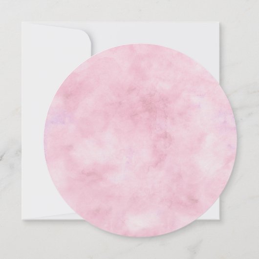 Parijse Charm Blauw & Roze Bloemen Bruiloft Ronde Kaart (Achterkant)