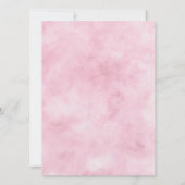 Parijse Charm Blauw & Roze Bloemen Crest Bruiloft Kaart (Achterkant)