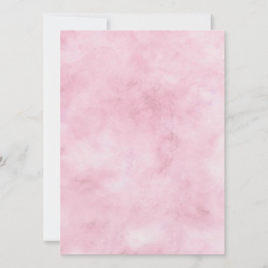 Parijse Charm Blauw & Roze Bloemen Crest Bruiloft Kaart (Achterkant)