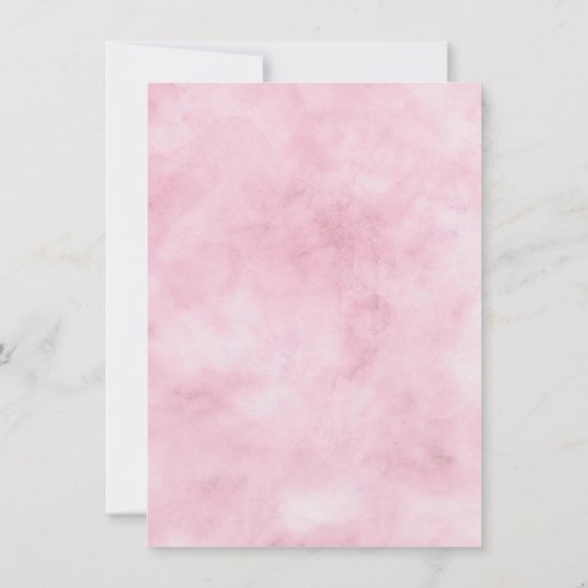 Parijse Charm Blauw & Roze Bloemen Hexagon Bruilof Kaart (Achterkant)