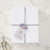 Parijse Charm Blauw & Roze Bruids Display Douche Cadeaulabel (Met Touw)