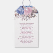 Parijse Charm Blauw & Roze Bruids Display Douche Cadeaulabel (Achterkant)