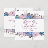 Parijse Charm Blauw & Roze Liefde en Bedankt Plein (Voorkant / Achterkant)