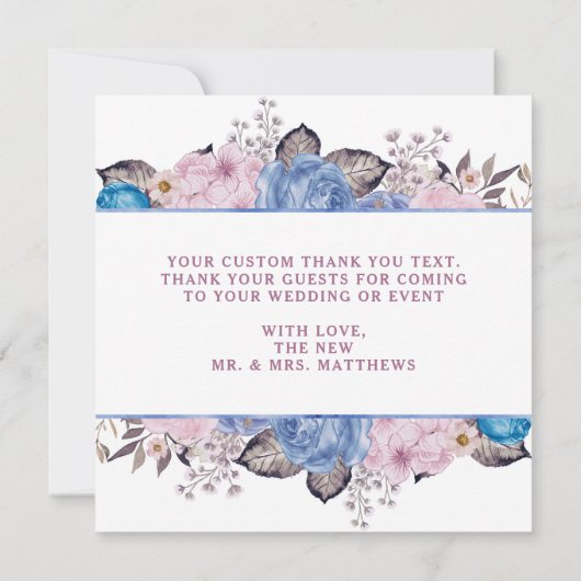 Parijse Charm Blauw & Roze Liefde en Bedankt Plein (Achterkant)