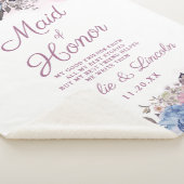 Parijse Charm Blauw & Roze Maid of Honor Quote Sherpa Deken (3/4)