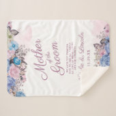 Parijse Charm Blauw & Roze Moeder van de bruidegom Sherpa Deken (Voorkant (horizontaal))