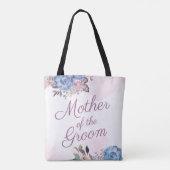 Parijse Charm Blauw & Roze Moeder van de bruidegom Tote Bag (Achterkant)