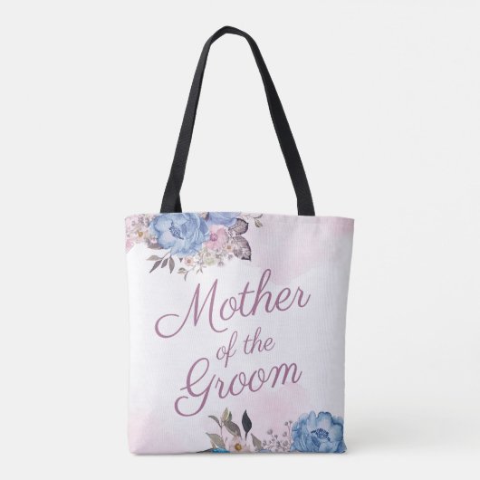Parijse Charm Blauw & Roze Moeder van de bruidegom Tote Bag (Achterkant)