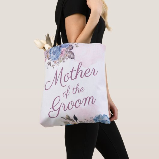 Parijse Charm Blauw & Roze Moeder van de bruidegom Tote Bag (Dichtbij)