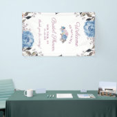 Parijse Charm Blue Floral Vrijgezellenfeest Welkom Spandoek (Beurs)