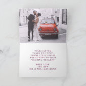 Parijse Charm Floral Custom Wedding Foto Bedankkaart (Binnen)