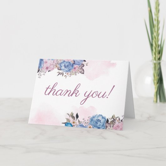 Parijse Charm Floral Custom Wedding Foto Bedankkaart (Voorkant)