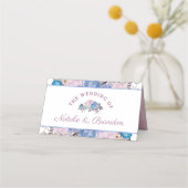 Parijse Charm Floral Gereserveerde Zitplaatsen Bru Plaatskaartje (Achterkant)